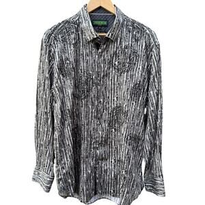 Inserch Icon black gray white Y2K design long sleeve shirt Size XL